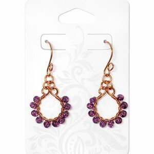Amethyst Beaded Drop Earrings